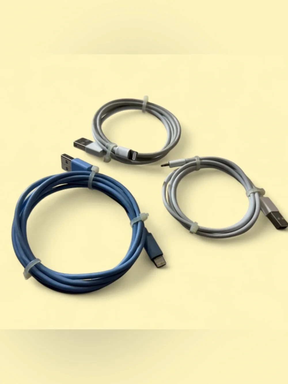 Universal Lightning to USB Charging Cable - Blue is 5ft and Apple ones 4ft.